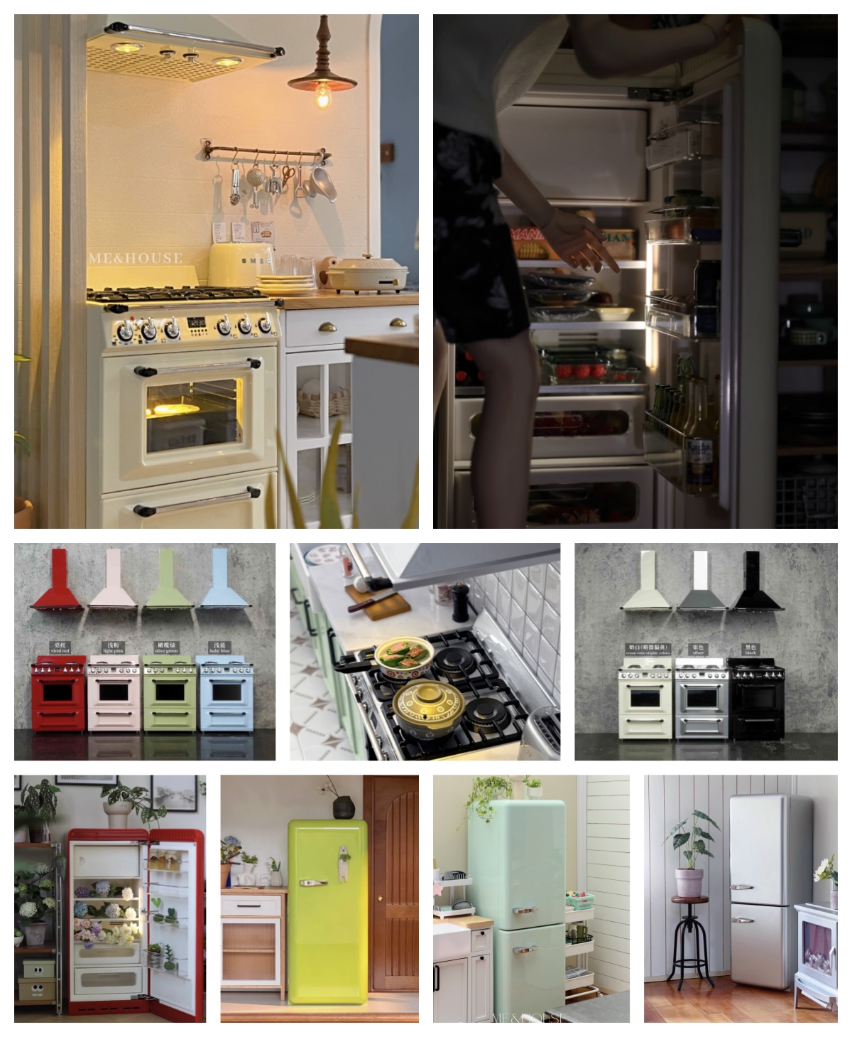 Commercial Kitchen Fridge - 1/6 moderne Miniatur-Küchenmöbel Blythe/BJD Mini-Kühlschrank mit