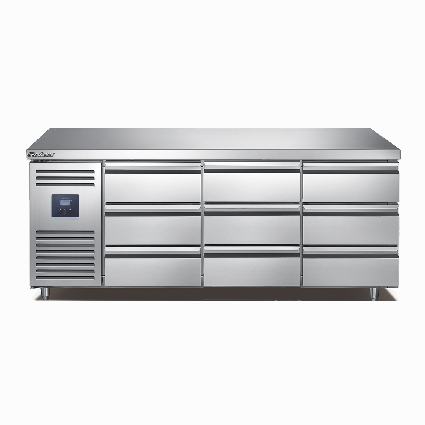 Refrigerated Display Case - Verstellbare Edelstahl-Arbeitsplatte mit Kühlfunktion, 6/9 Schubladen,