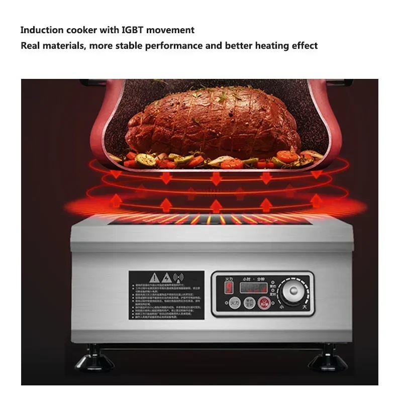 Induction Cooker Commercial - Elektrischer Induktionsherd 5000W Flachkochfeld für Kantinen