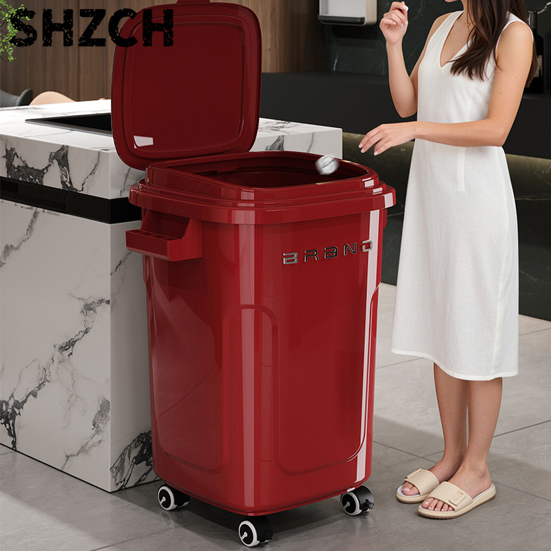 Commercial Kitchen Needs - Großer Küchenabfalleimer mit Rädern und Deckel