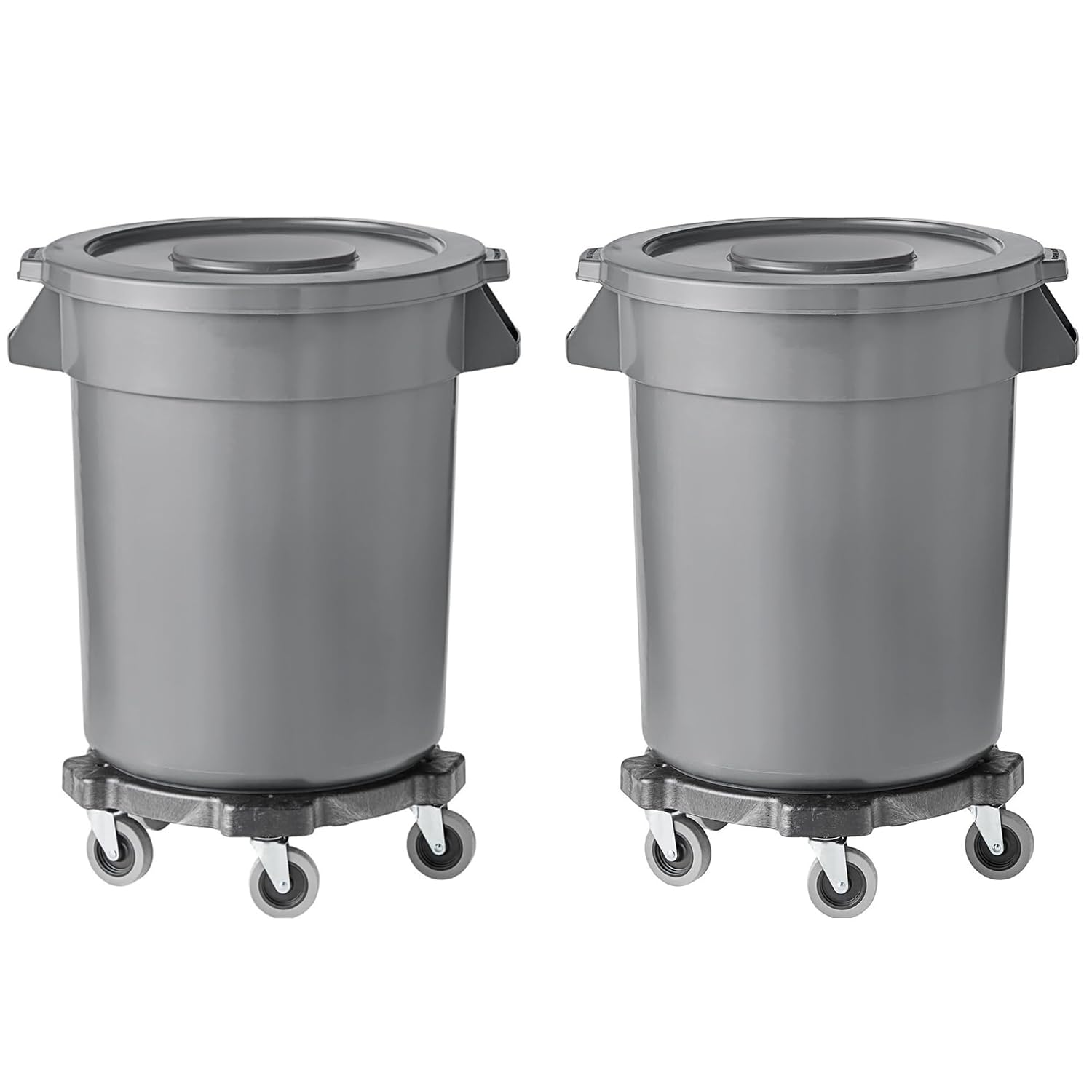Commercial Kitchen Garbage Can - 2er-Pack 32 Gallonen grauer runder Gewerbe-Mülleimer