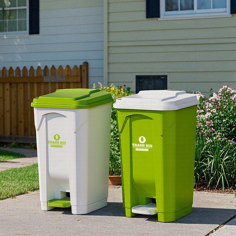 Commercial Kitchen Garbage Can - Großer Outdoor-Mülleimer mit Trittmechanismus, Robuster Gewerblicher
