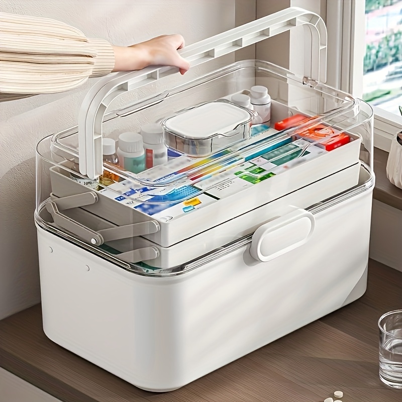 Commercial Kitchen Organiser - Große Medikamentenaufbewahrungsbox/Verteilbox mit transparentem Deckel –