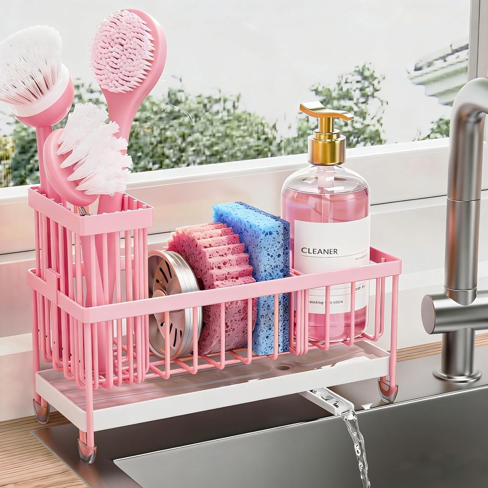 Commercial Kitchen Organiser - Schwammhalter oder Spülbecken-Organizer mit hohem Bürstenhalter,
