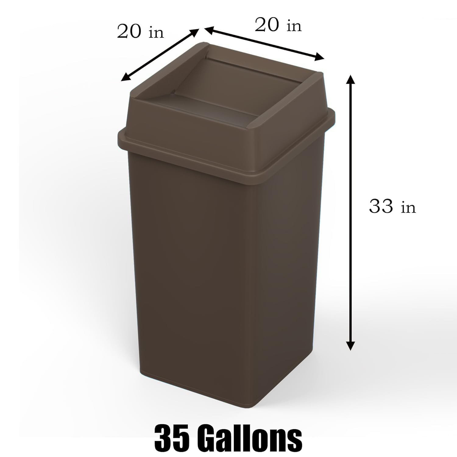 35 Gallonen Brauner Quadratisc – Commercial Kitchen Garbage Can Bewertung und Preis